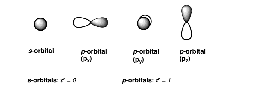 drawings of atomic orbitals s px py pz s orbitals l equals zero p orbitals l equals 1