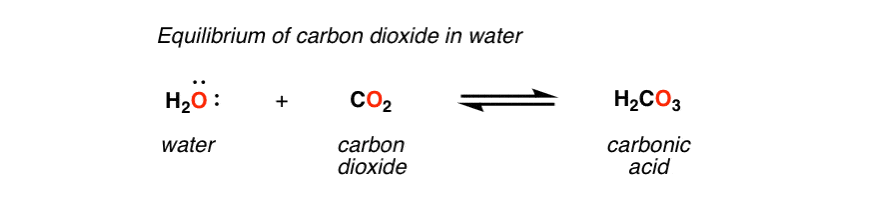 equilibrium for carbonic acid formation between water and co2 in solution no net change in concentration of co2 h2o and h2co3