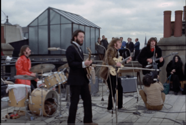 screen shot of beatles 1969 rooftop concert celebrating Brownlees report on structure determination of deer tarsal gland pheromone