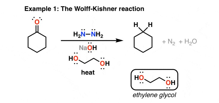 wolff-kishner-reaction-to-reduce-ketones-to-alkanes-with-nh2nh2