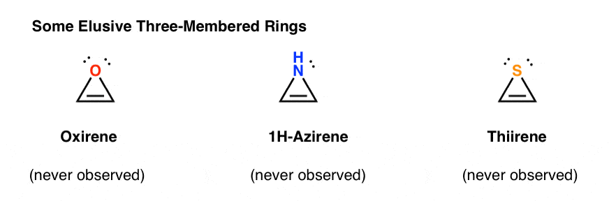 oxidrene 1h-azirene and thiirene have never been made antiaromatic