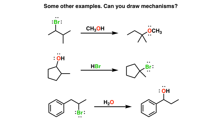 try drawing mechanisms for these substitution reactions with shifts