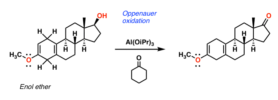 oppenauer-oxidation-on-alcohol-in-reduced-estradiol