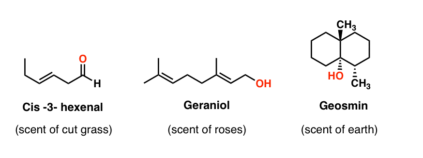 cis-hex-3-enal-geraniol-geosmin