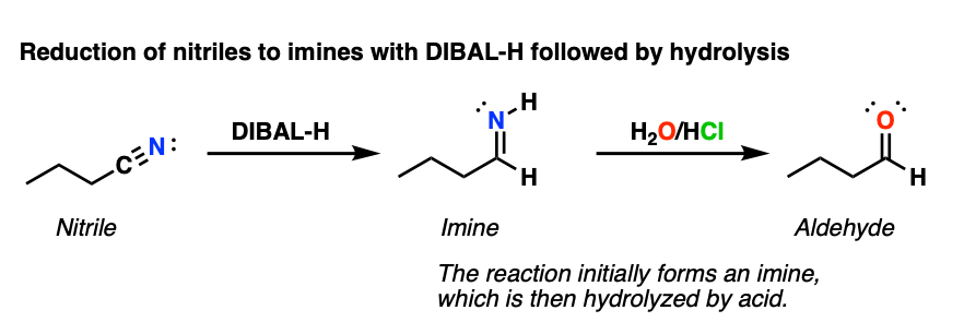 reduction of nitriles to imines with dibal
