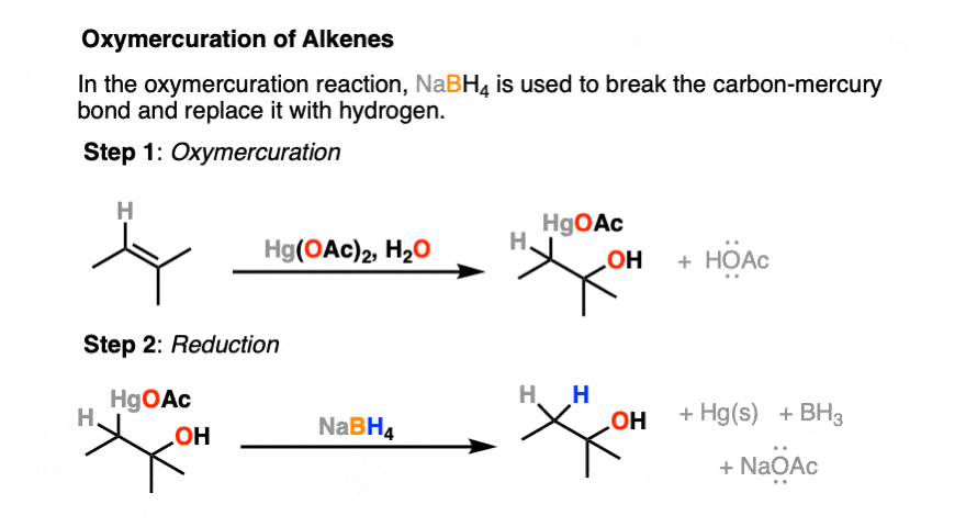 oxymercuration demercuration reaction using nabh4