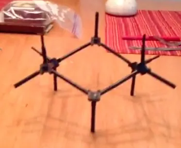 side view of cyclohexane chair model showing all staggered