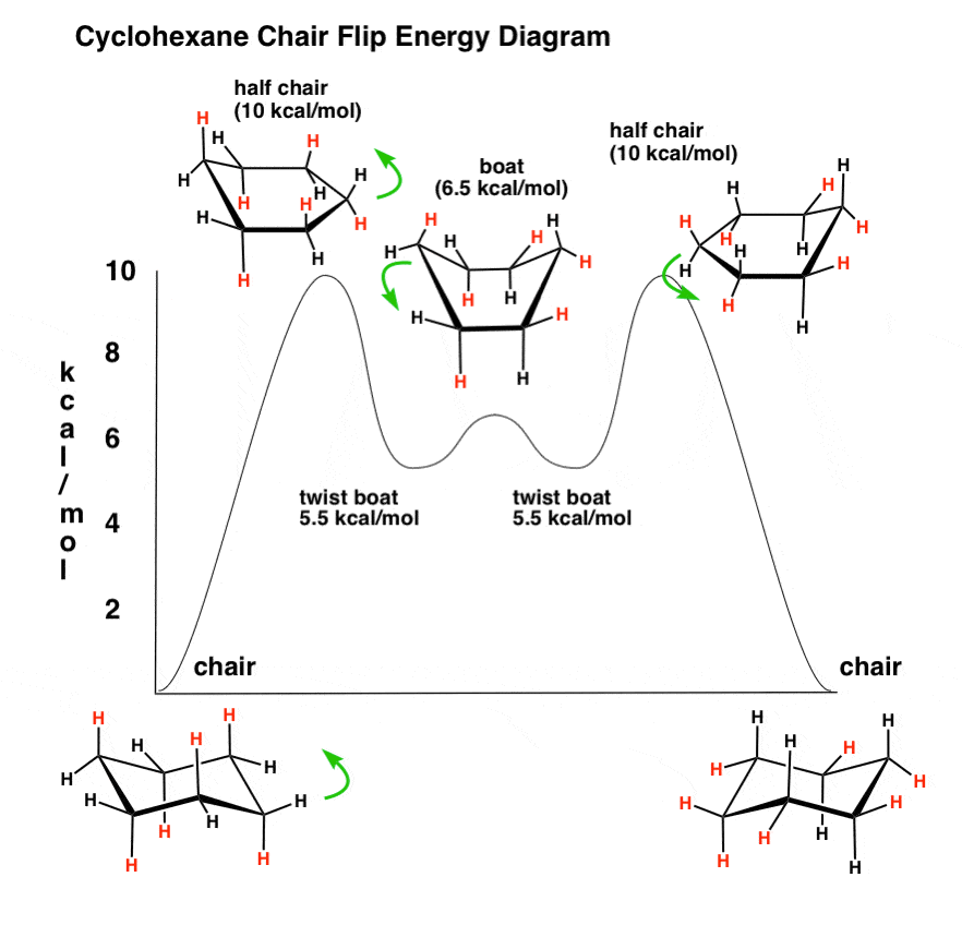 The Cyclohexane Chair Flip Energy Diagram Master Organic