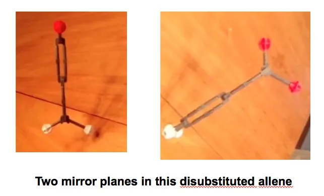 model of dichloroallene with chlorines at terminus two mirror planes