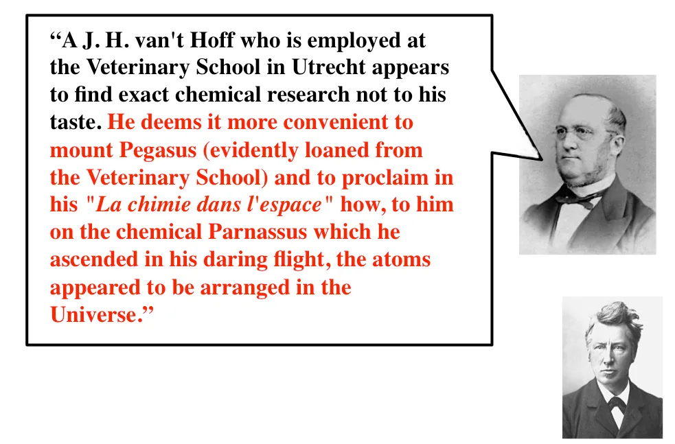-quote from kolbe about vant hoff flying on pegasus regarding tetrahedral carbon
