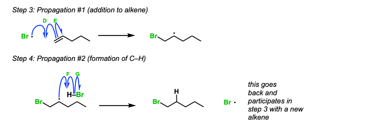 free radical addition reaction of alkenes examples