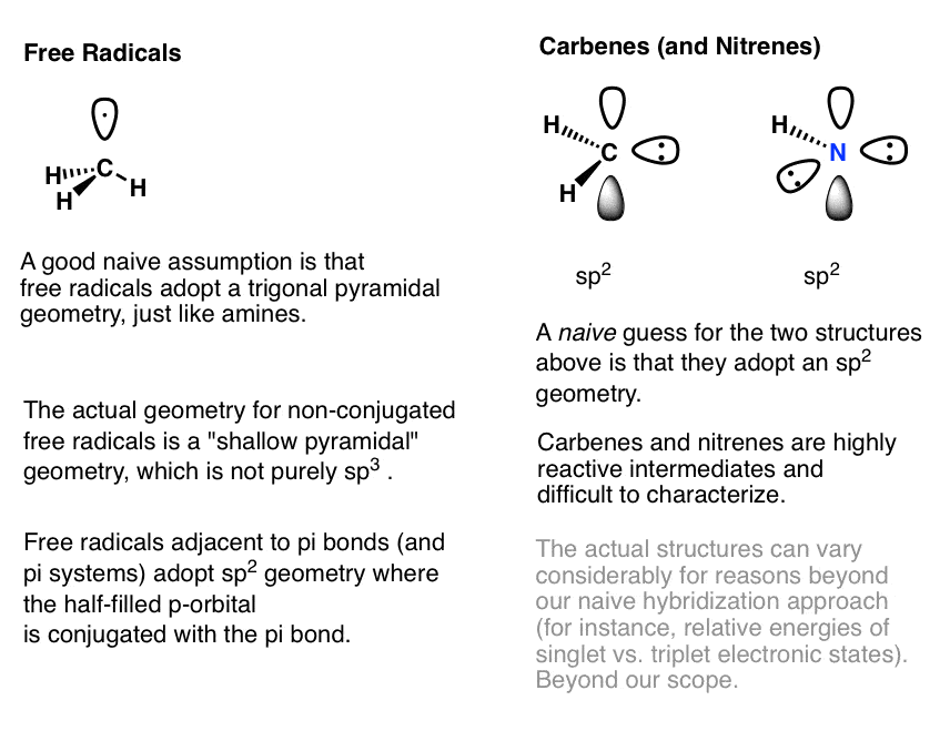  F1-هیبریداسیون-رادیکال های آزاد-هیبریداسیون-همی-کم عمقی-نه-صرفا-sp3-carbenes-nitrenes-sp2-