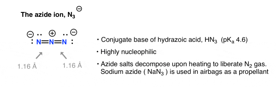 azide ion n3 structure bond lengths and acidity