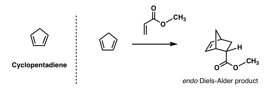 cyclopentadiene is a common diene used in diels alder reactions eg with methyl acrylate