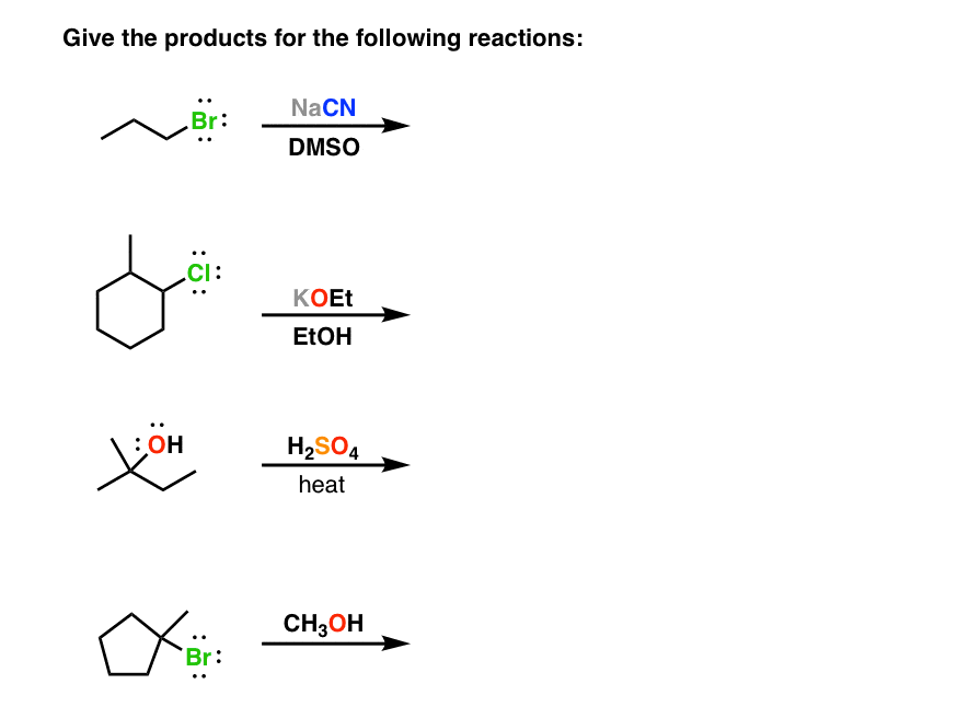 SN1 SN2 E1 E2 : Substrate. 