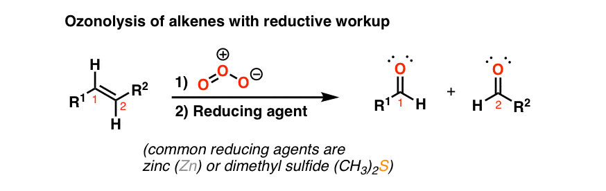 ozonolysis of alkenes o3 with reductive workup preserves c-h bonds zinc or dms