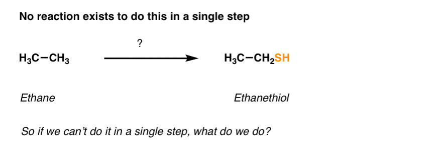 synthesis-problem-transform-ethane-into-ethanethiol