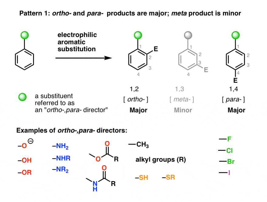 what is an ortho para director - gives mostly ortho and para products in electrophilic aromatic substitution with examples