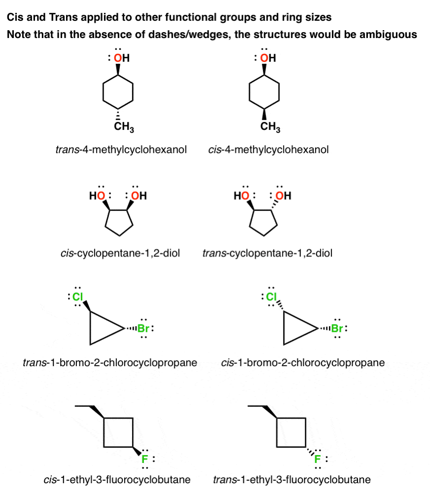 cis-and-trans-examples-in-various-rings