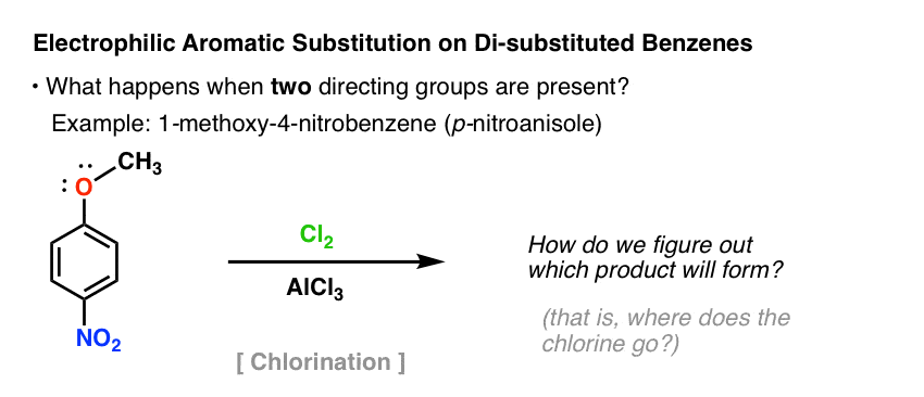example of disubstituted benzene cl2 and alcl3 how do you figure out which is major product