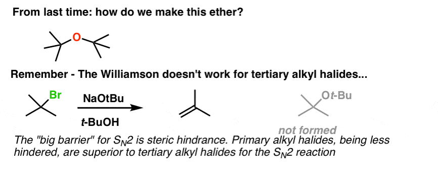 Ethers From Alkenes, Tertiary Alkyl Halides and Alkoxymercuration