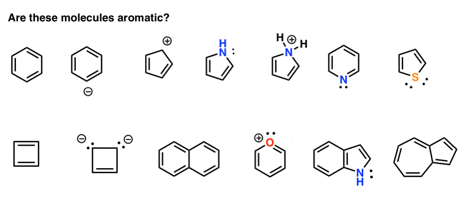 list of molecules are these molecules aromatic practice