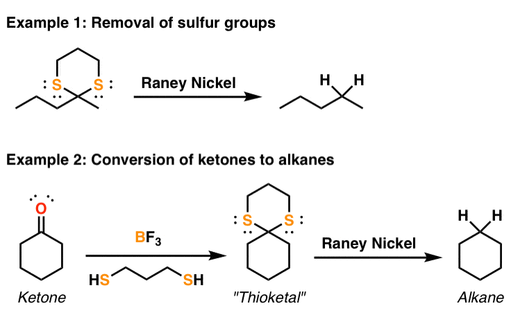 removal-of-sulfur-containing-groups-with-raney-nickel-and-conversion-of-thioketals-to-alkanes