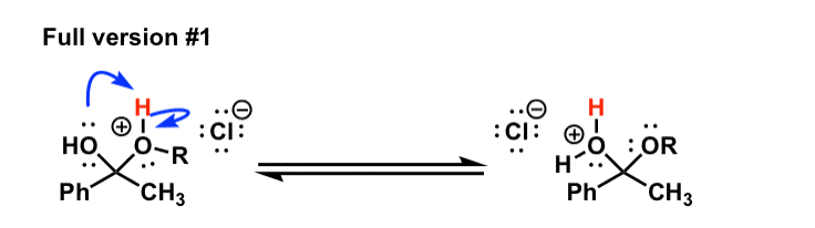 shorthand for proton transfer intramolecular acid base reaction