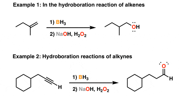 use-of-bh3-in-the-hydroboration-of-alkenes-and-alkynes