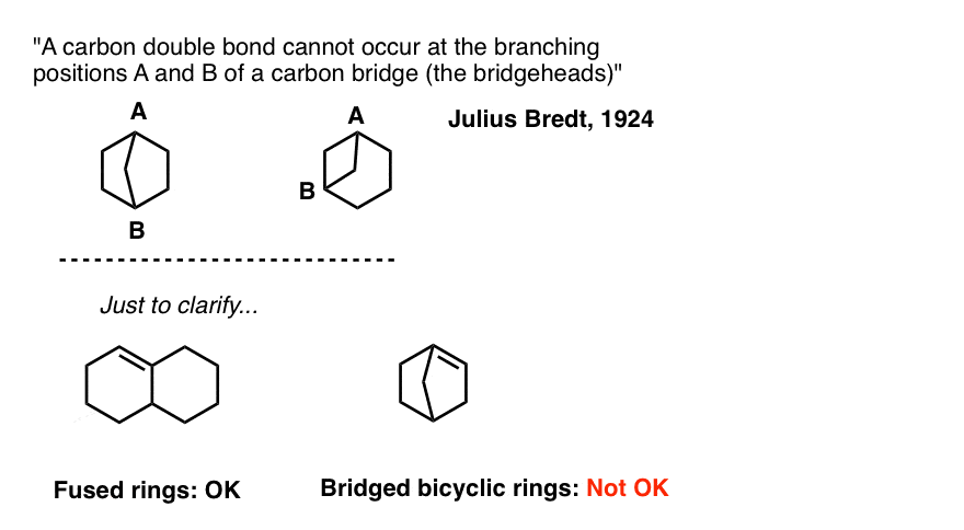 bredts-rule-states-that-a-carbon-double-bond-cannot-occur-at-the-branching-positions-a-and-b-of-a-carbon-bridge-the-bridgeheads-bredt-1924