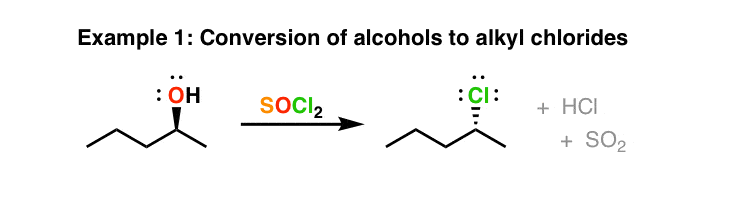 coversion-of-alcohols-into-alkyl-halides-using-thionyl-chloride-socl2