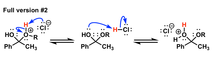 fully drawn out proton transfer mechanisms deprotonation protonation