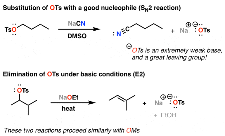 substitution-of-ots-with-a-good-nucleophile-in-an-sn2-reaction-and-use-of-ots-in-elimination