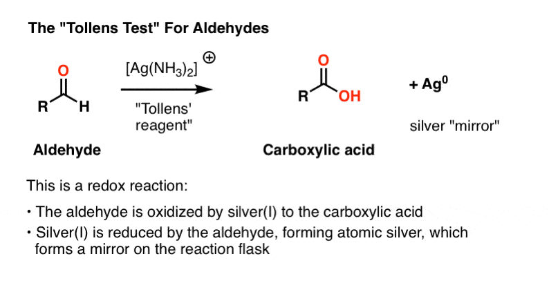 tollens-test-for-aldehydes-converts-aldehyde-to-carboxylic-acid-and-silver-mirror-redox.