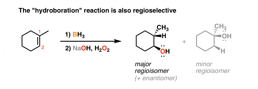 hydroboration of alkenes with bh3 is regioselective