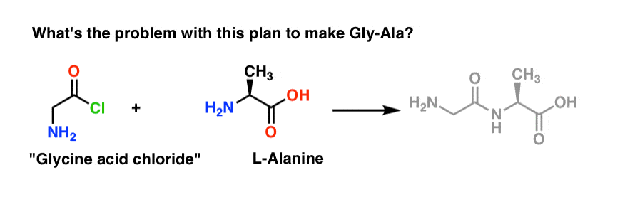 quiz-spot le problème avec ce plan pour faire du chlorure d'acide de glycine gly ala et de l'alanine