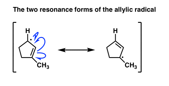 resonance-forms-of-allylic-radical-from-3-methylcyclopentene