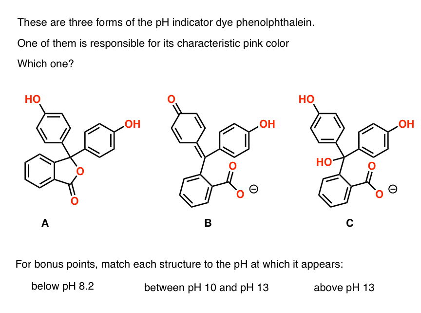 phenolphthalein which version has longest absorption wavelength uv vis at various ph
