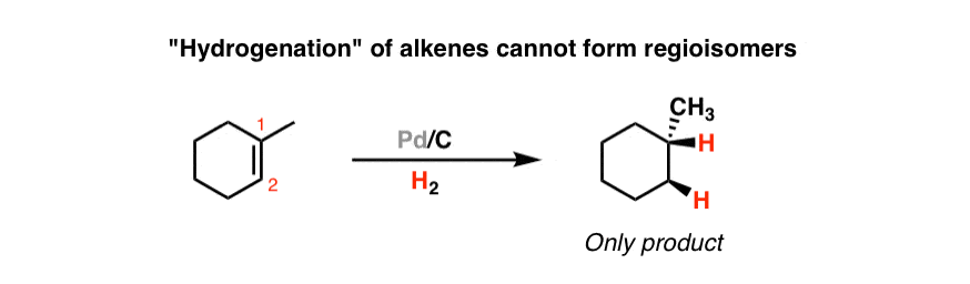 هیدروژناسیون آلکن ها انتخابی منطقه ای نیست