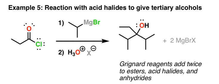 reaction-of-grignard-reagents-with-acid-halides-to-give-tertiary-alcohols-double-addition