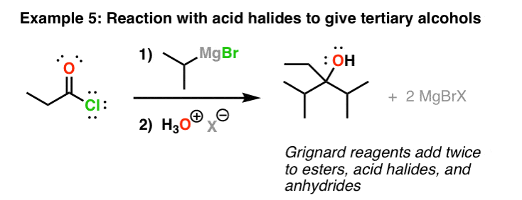 واکنش واکنش گرینارد-با-هالیدهای اسید-به-افزودن-دوبار-الکل-های سوم