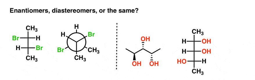 are-these-molecules-enantiomers-diastereomers-or-the-same-fischer-and-newman-projections