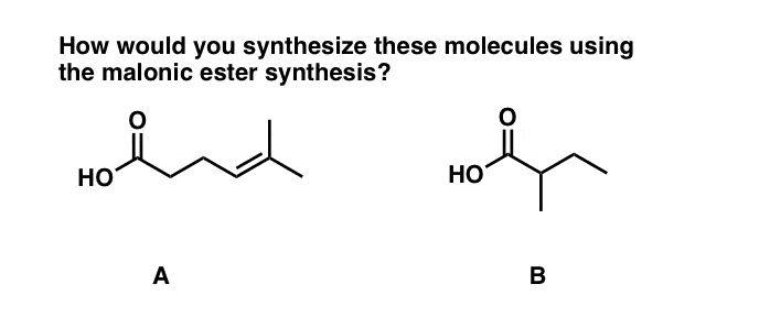 malonic ester synthesis problems