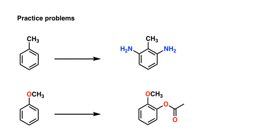 practice problems for synthesis of ortho substituted groups
