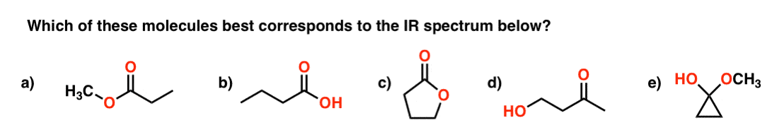 کدام یک از این 4 مولکول c4h8o2 با عمل طیف سنجی IR مطابقت دارد