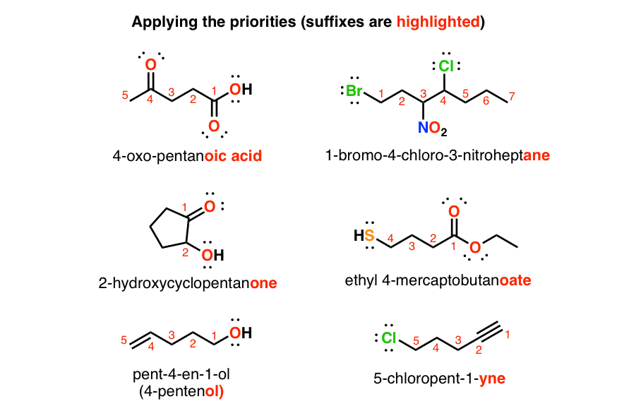 examples of applying iupac nomenclature functional group priority