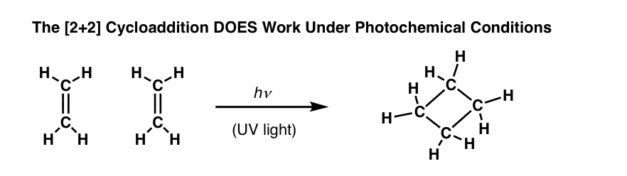 under photochemical conditions the 2+2 cycloaddition works well uv light