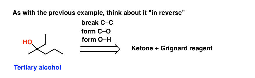 کار معکوس از یک الکل سوم به کتون و معرف گریگنارد