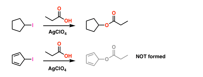 note de bas de page difficulté de formation du cation cyclopentadiényle jamais formé