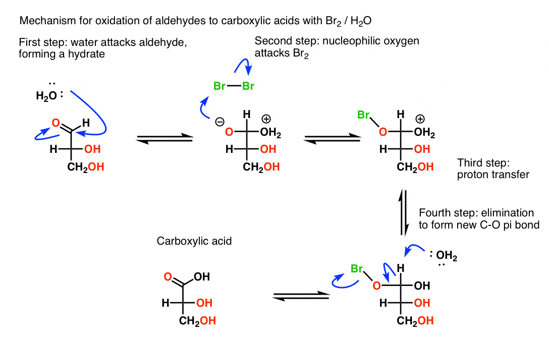 mechanism-for-oxidation-of-aldehydes-to-carboxylic-acids-with-br2-and-h2o